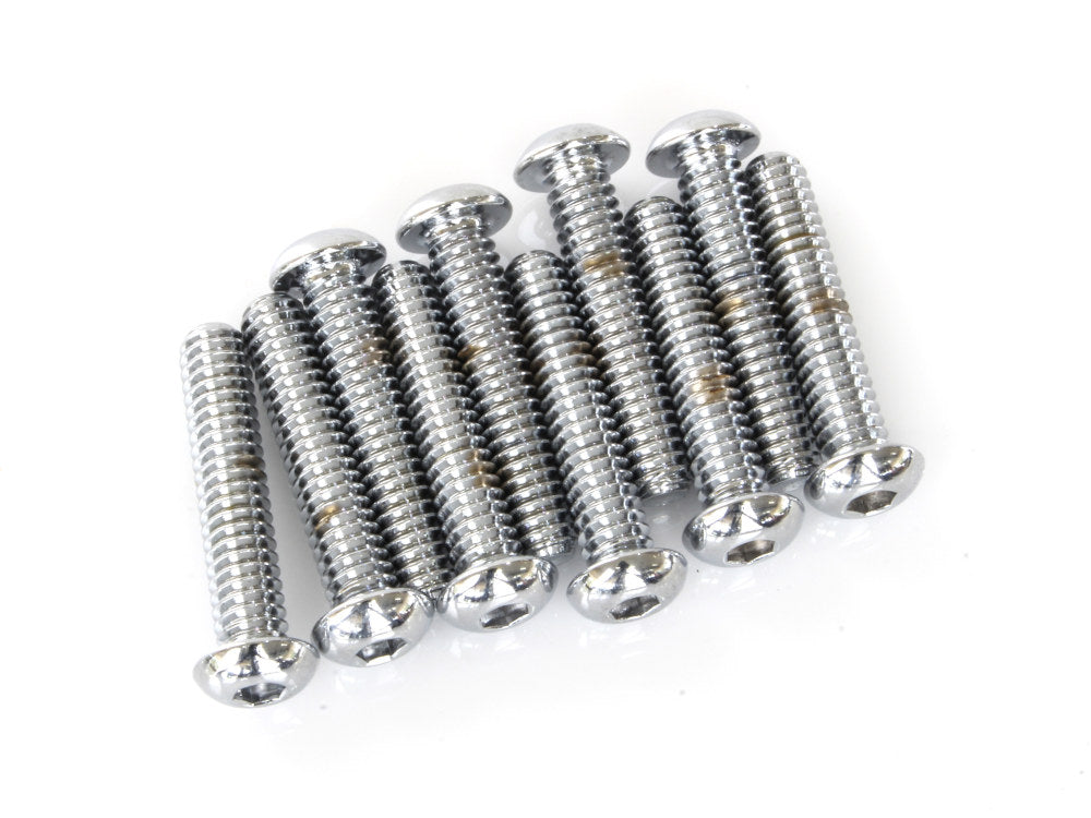 1/4-20 x 1-1/4in. UNC Button Head Allen Bolts – Chrome. Pack 10.