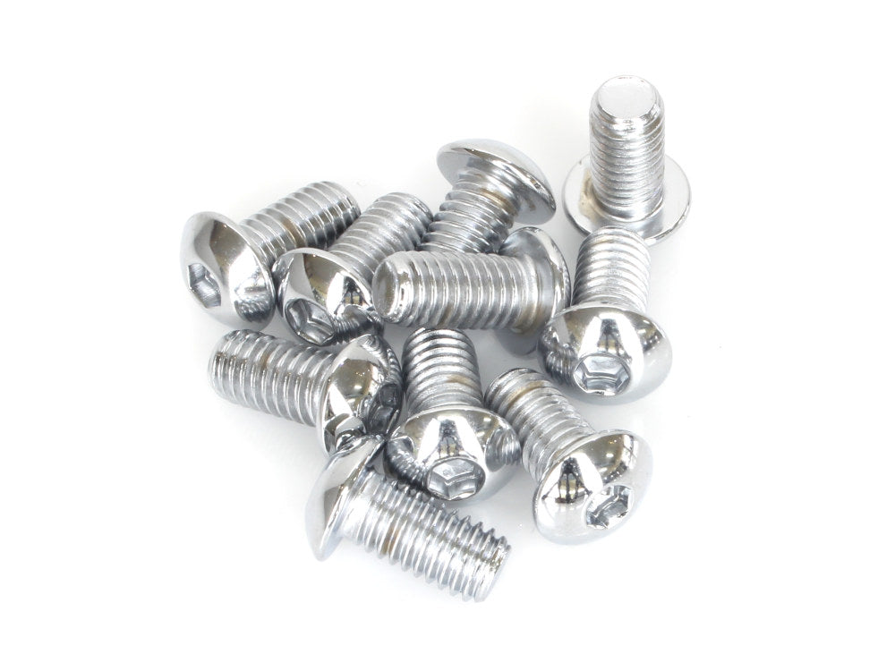 3/8-16 x 3/4in. UNC Button Head Allen Bolts – Chrome. Pack 10.