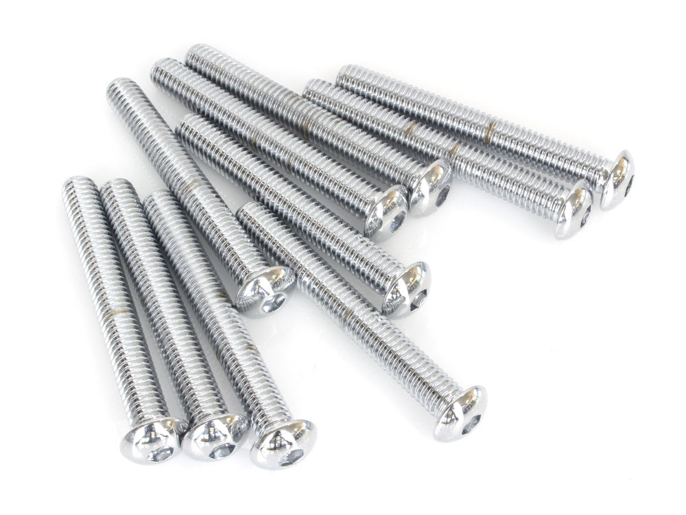 3/8-16 x 3in. UNC Button Head Allen Bolts – Chrome. Pack 10.
