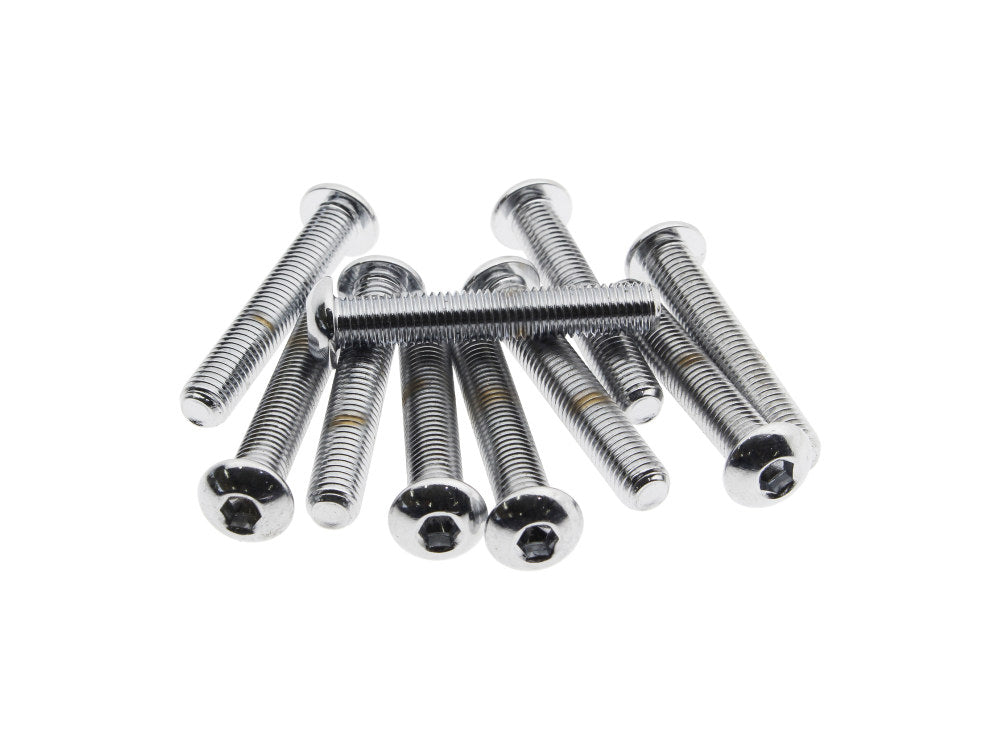 1/4-28 x 1-1/2in. UNF Button Head Allen Bolts – Chrome. Pack 10.