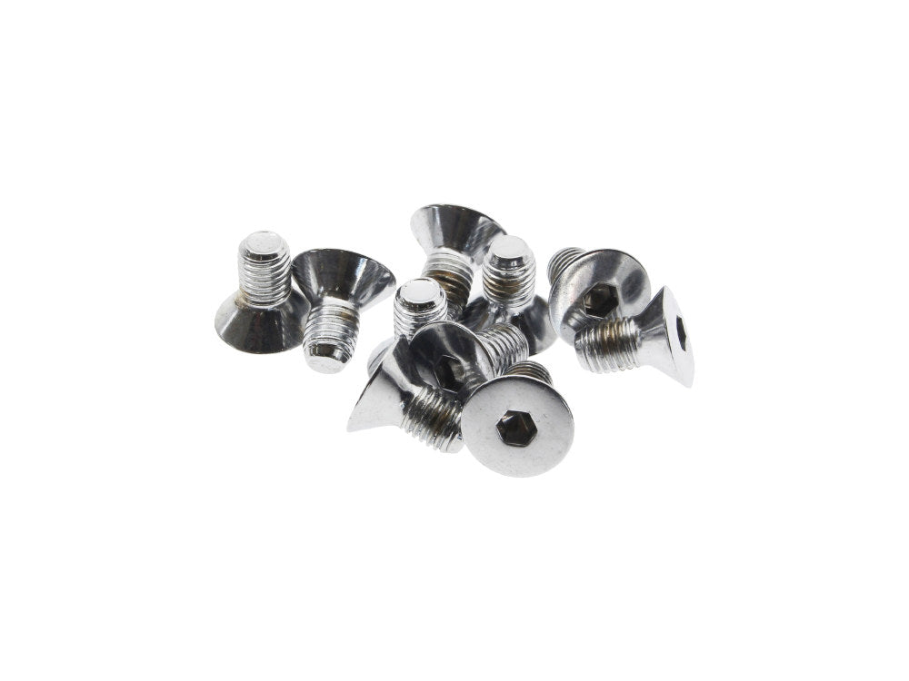 1/4-28 x 1/2in. UNF Flat Head Allen Bolts – Chrome. Pack 10.