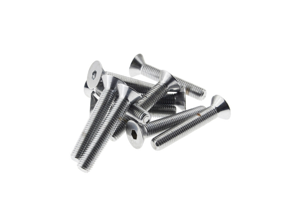 1/4-28 x 1-1/2in. UNF Flat Head Allen Bolts – Chrome. Pack 10.