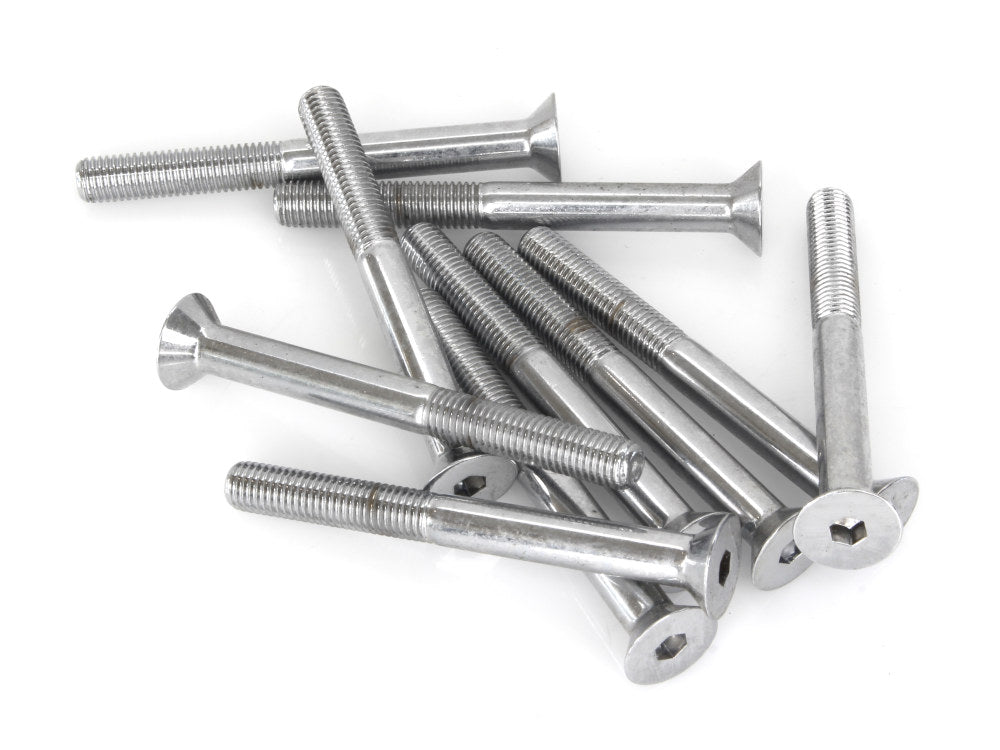 1/4-28 x 2-1/2in. UNF Flat Head Allen Bolt – Chrome. Pack 10.