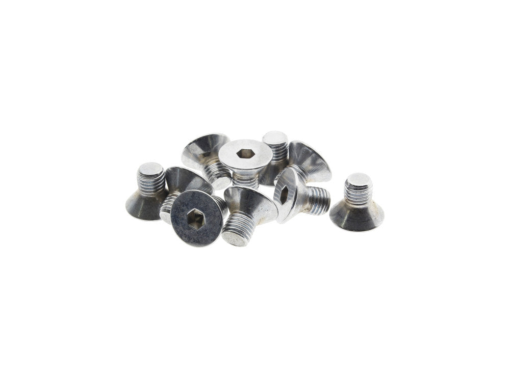 5/16-24 x 1/2in. UNF Flat Head Allen Bolts – Chrome. Pack 10.