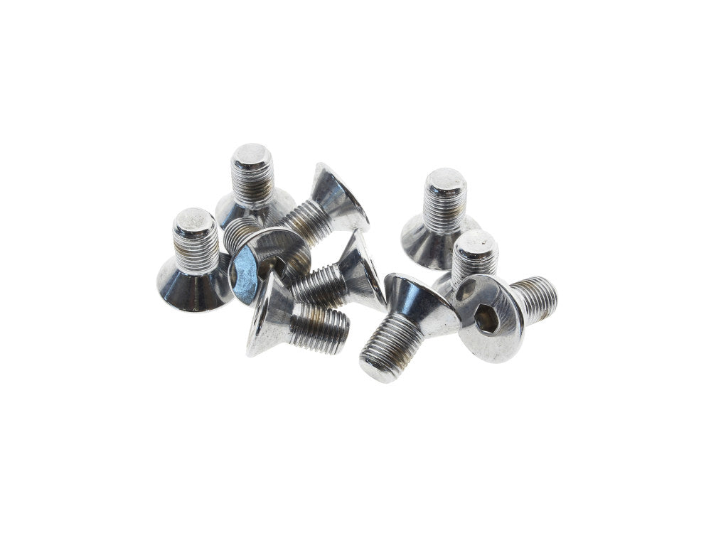 3/8-24 x 3/4in. UNF Flat Head Allen Bolts – Chrome. Pack 10.