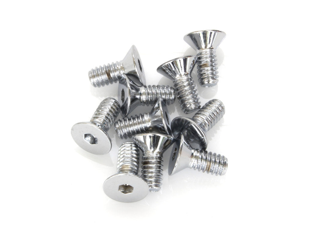 1/4-20 x 5/8in. UNC Flat Head Allen Bolts – Chrome. Pack 10.
