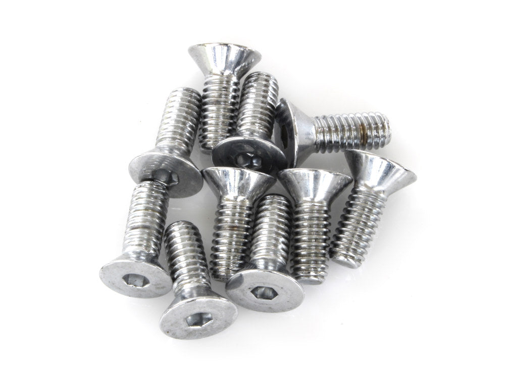 5/16-18 x 7/8in. UNC Flat Head Allen Bolts – Chrome. Pack 10.