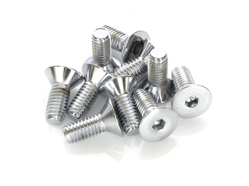 3/8-16 x 1in. UNC Flat Head Allen Bolts – Chrome. Pack 10.