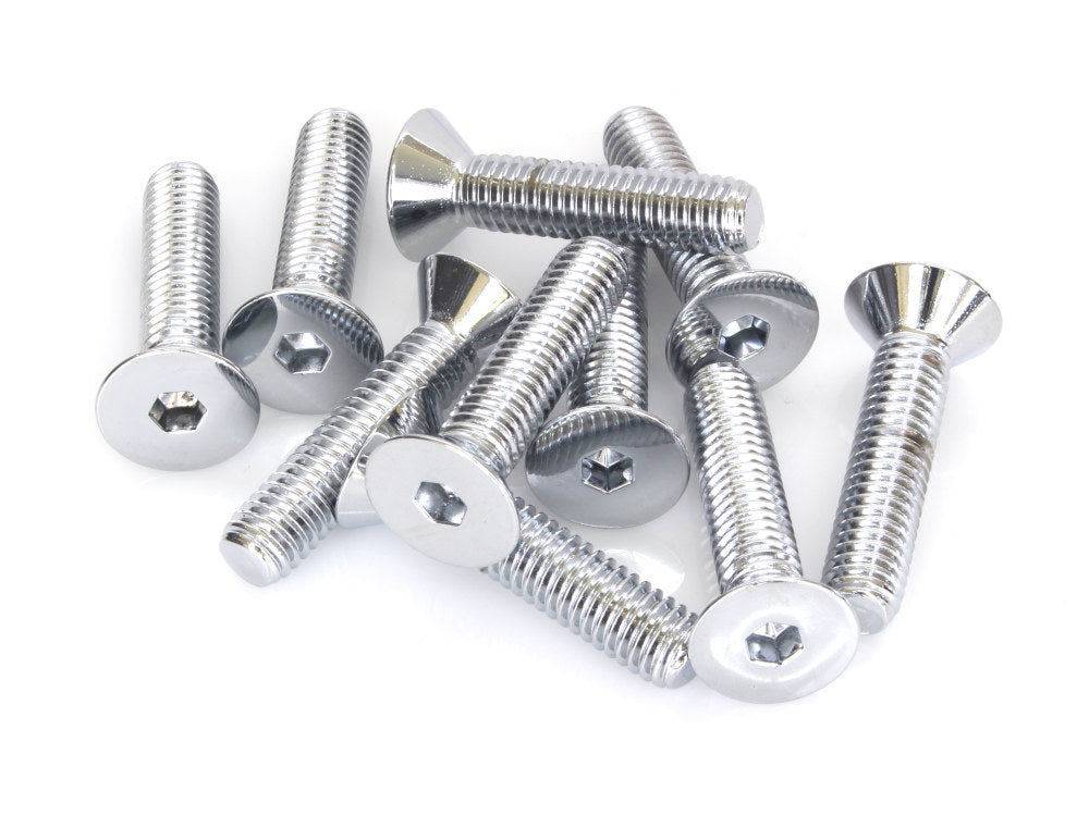3/8-16 x 1-3/4in. UNC Flat Head Allen Bolt – Chrome. Pack 10.