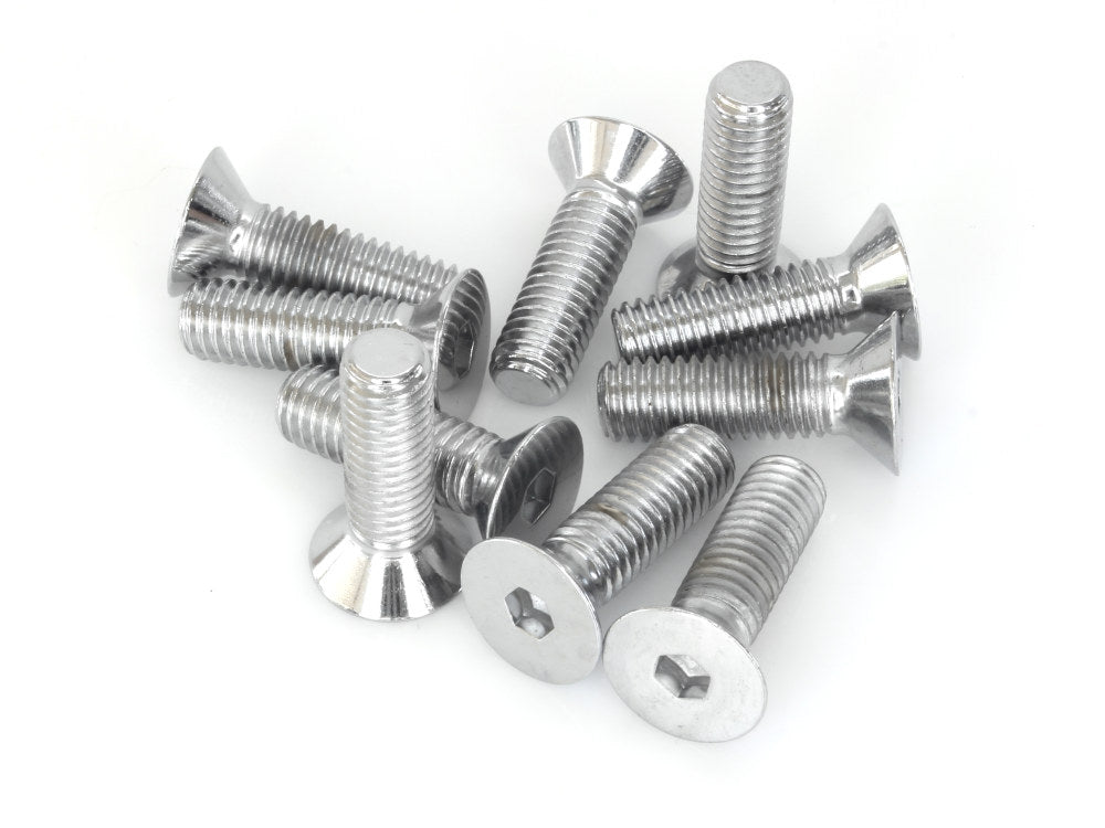 7/16-14 x 1-1/2in. UNC Flat Head Allen Bolt – Chrome. Pack 10.