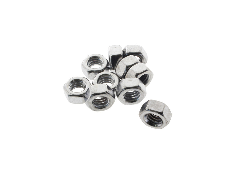 5/16-18 UNC Hex Nuts – Chrome. Pack 10.