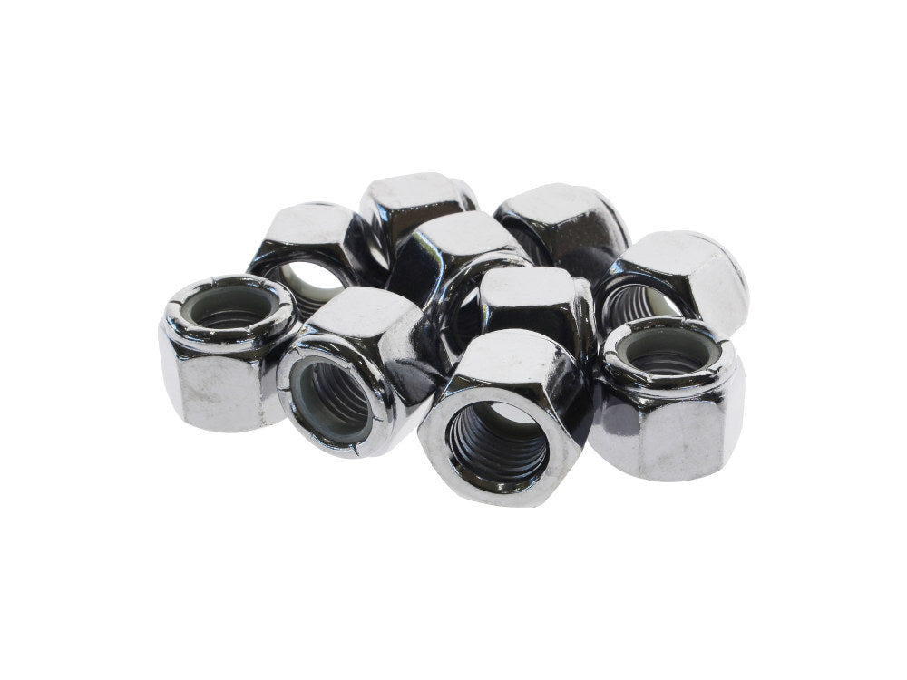 3/8-24 UNF Nylon Insert Locknuts – Chrome. Pack 10.