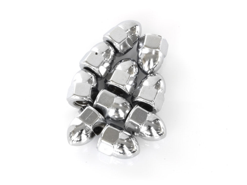 1/4-20 UNC Acorn OEM Style Nuts – Chrome. Pack 10.