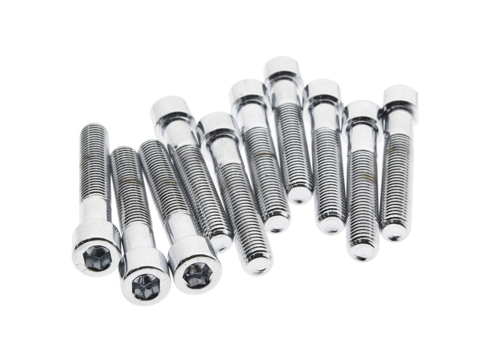1/4-28 x 1-1/4in. UNF Polished Socket Head Allen Bolts – Chrome. Pack 10.