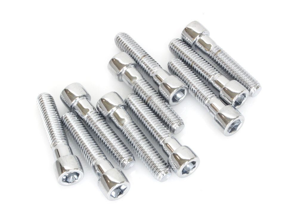3/8-16 x 1-3/4in. UNC Polished Socket Head Allen Bolts – Chrome. Pack 10.