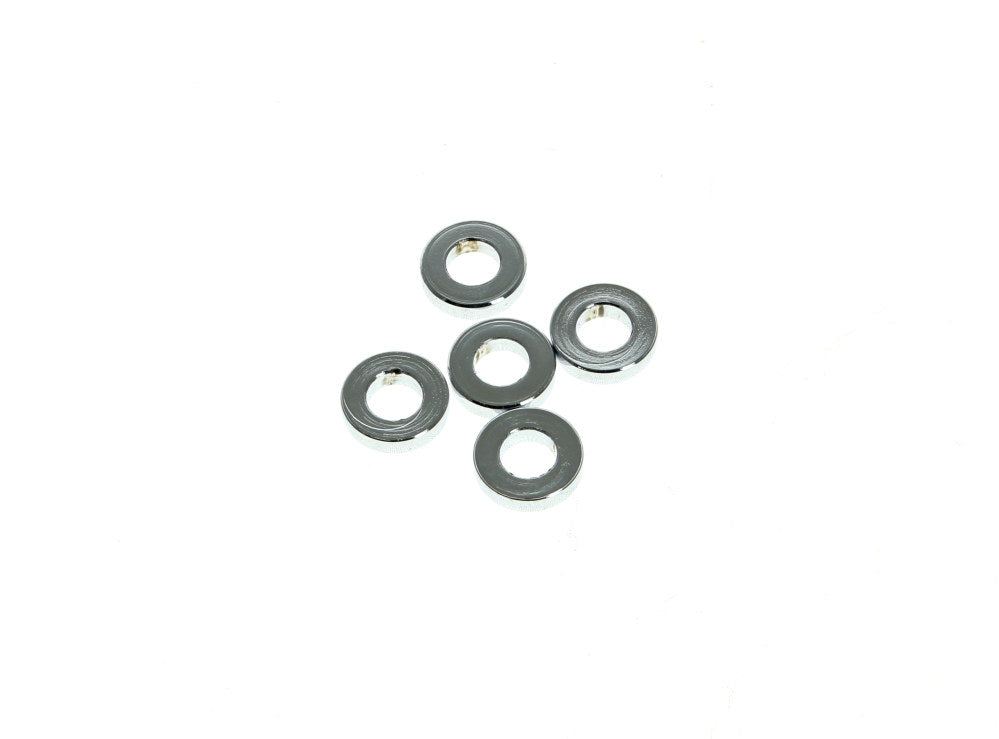 1/4in. ID x 1/8in. Wide Steel Spacers – Chrome. Pack 5.
