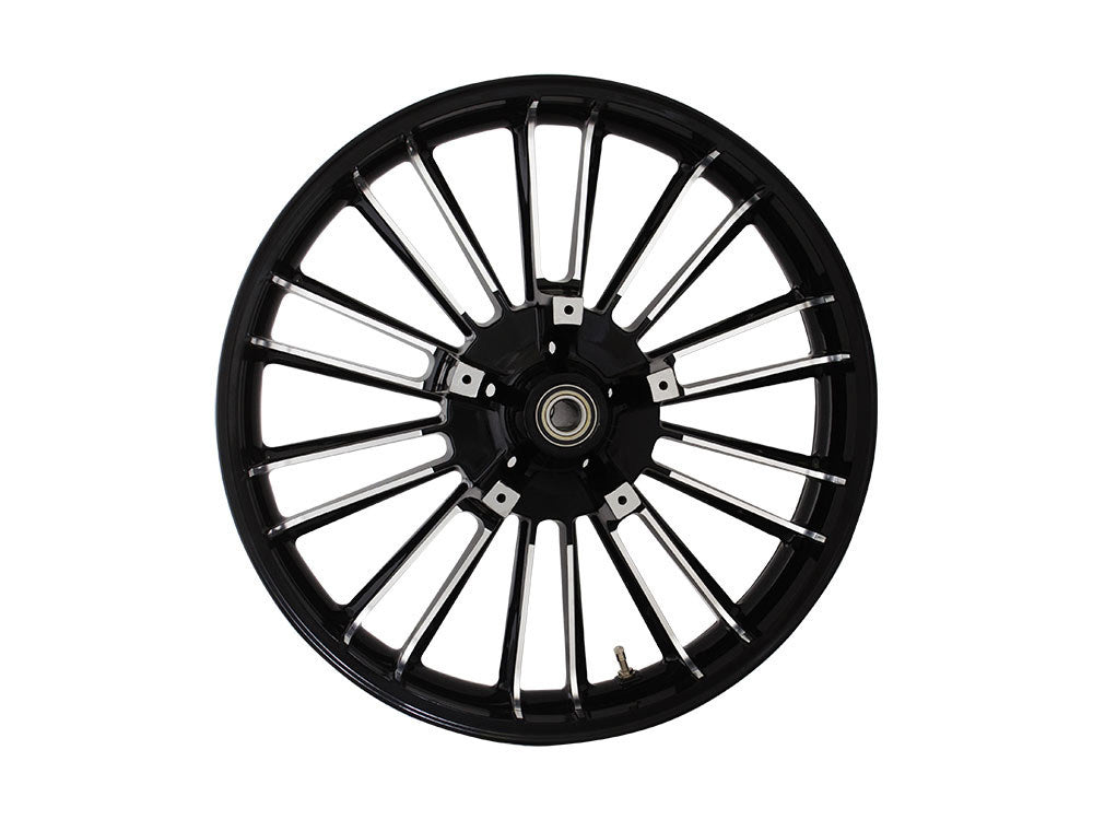 21in. x 3.50in. wide Atlantic 3D Wheel with Front Hub – Black Cut. Fits Touring 2008up with ABS