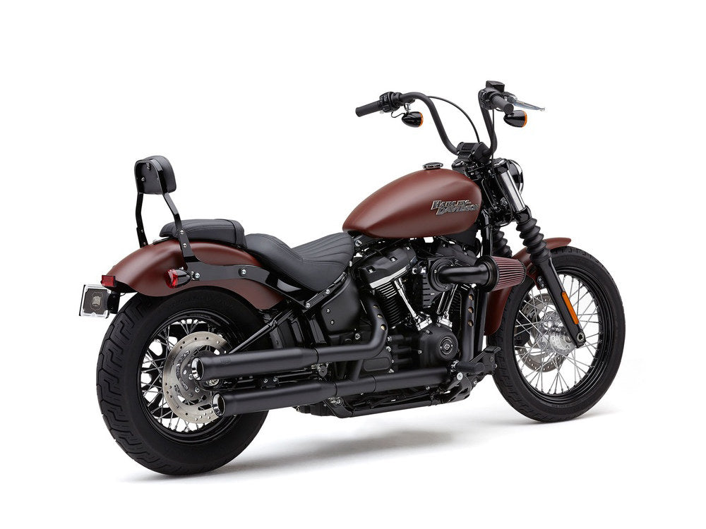 3in. Neighbour Hater Slip-On Mufflers – Black. Fits Softail Slim, Street Bob, Standard & Low Rider Models 2018-2024 & Breakout & Fat Boy 2018up