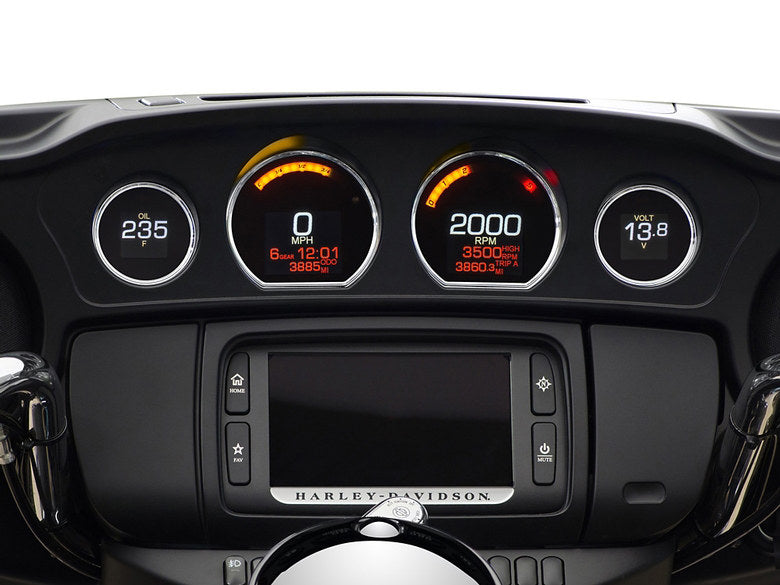 KPH Speedometer & Tachometer – 4 Gauge Kit. Fits Touring 2014-2023 with Fairing.
