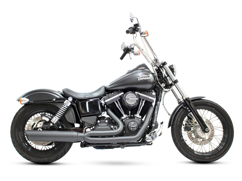 Fat Cat 2-into-1 Exhaust – Black. Fits Dyna 2006-2017