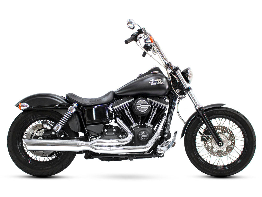 Fat Cat 2-into-1 Exhaust – Chrome. Fits Dyna 2006-2017