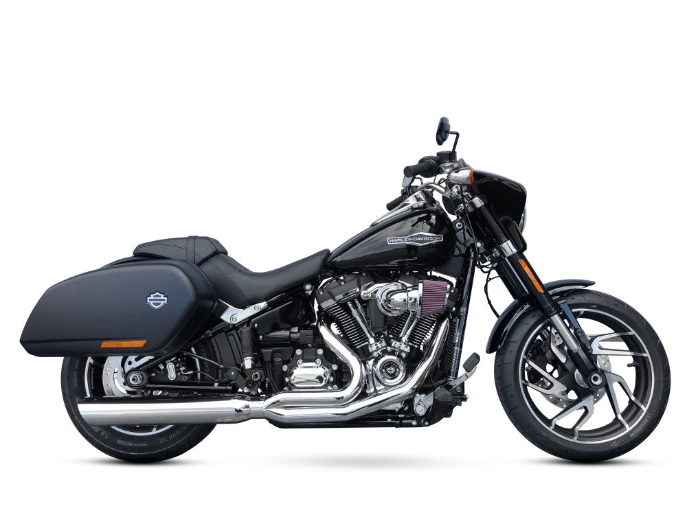 Fat Cat 2-into-1 Exhaust with Straight Muffler – Chrome. Fits Heritage Classic & Sport Glide 2018-2024