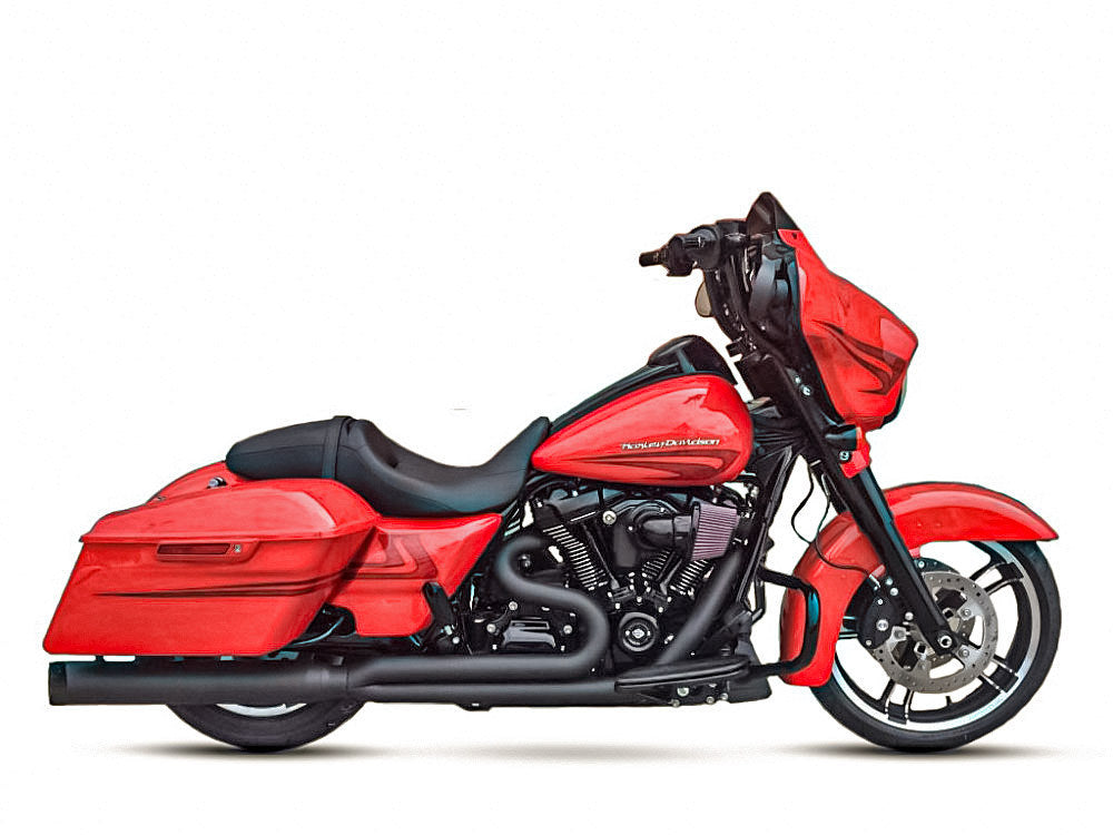 Billet Cat 2-into-1 Exhaust – Black. Fits Touring 2017-2023