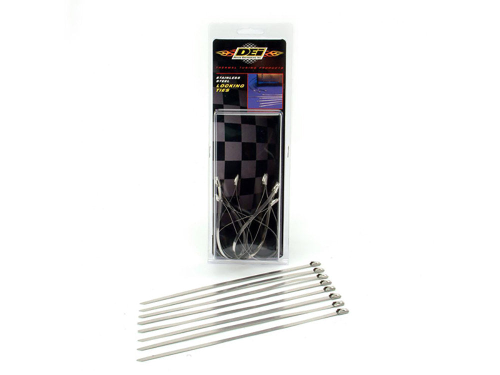 8in. Stainless Steel Locking Ties – Pack 8
