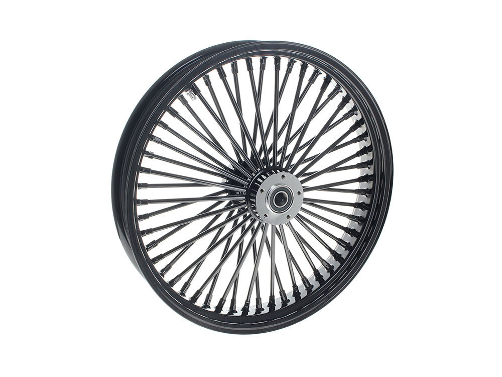 21in. x 3.5in. Mammoth Fat Spoke Front Wheel – Gloss Black. Fits Dual Disc Dyna Fat Bob 2012-2017 & CVO Pro Street Breakout 2016-2017