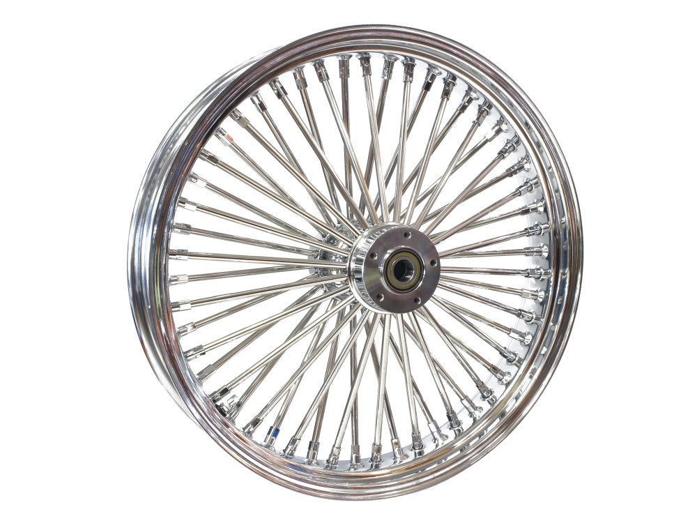 21in. x 3.5in. Mammoth Fat Spoke Front Wheel – Chrome. Fits Fits Dual Disc Dyna Fat Bob 2012-2017 & CVO Pro Street Breakout 2016-2017
