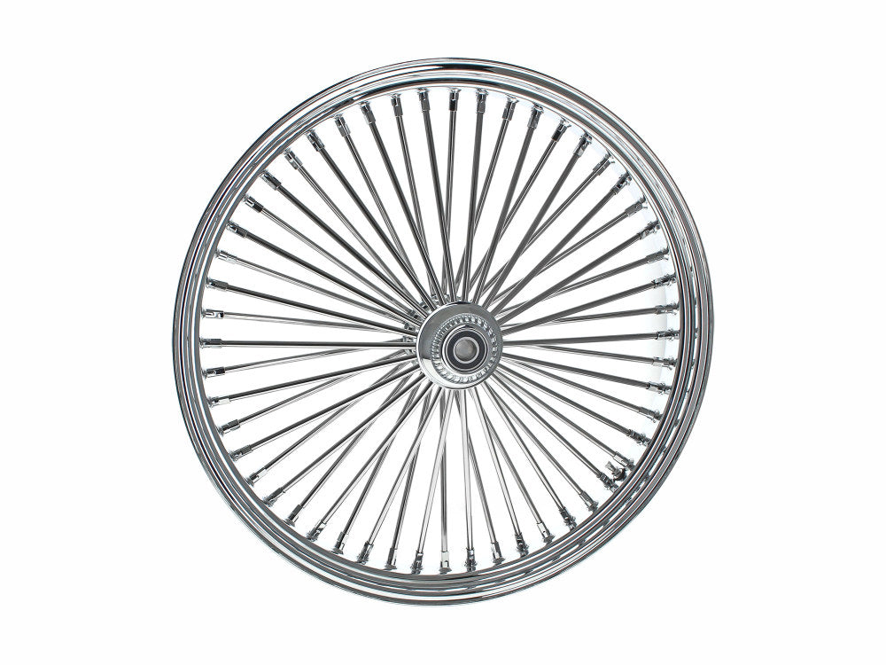 26in. x 3.5in. Mammoth Fat Spoke Front Wheel – Chrome. Fits Softail Heritage 2011up, Deluxe 2011-2020, Slim 2012-2021 & Fatboy 2011-2017
