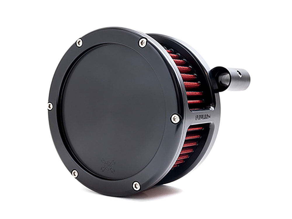 BA Air Cleaner Kit – Black with Solid Cover & Red Filter. Fits Touring 2008-2016, Softail 2016-2017, CVO Softail 2011-2017 & Dyna Low Rider S 2016-2017 with Throttle-by-Wire