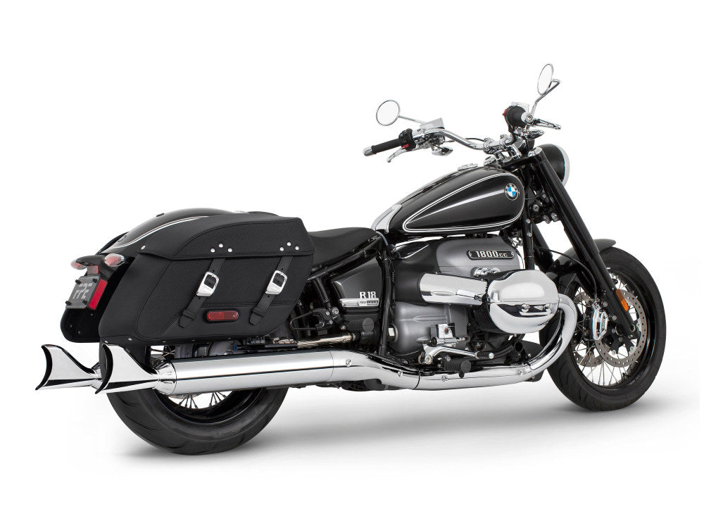4in. Two-Step Slip-On Mufflers – Chrome with Sharktail Tips. Fits BMW R-18 Classic 2021up.
