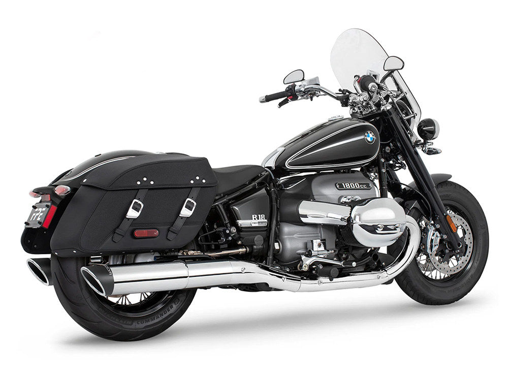 4.5in. Two-Step Slip-On Mufflers – Chrome with Black Slash Tips. Fits BMW R-18 Classic 2021up.