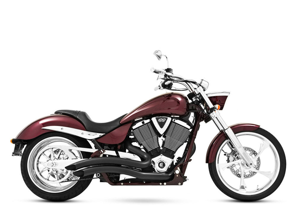 Sharp Curve Radius Exhaust – Black. Fits Victory Hammer & Jackpot 2008-2017
