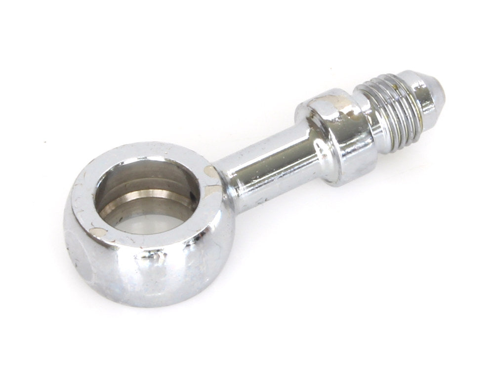 Chrome True 12mm ID, 180 Degree Straight Banjo – Male #3 End.