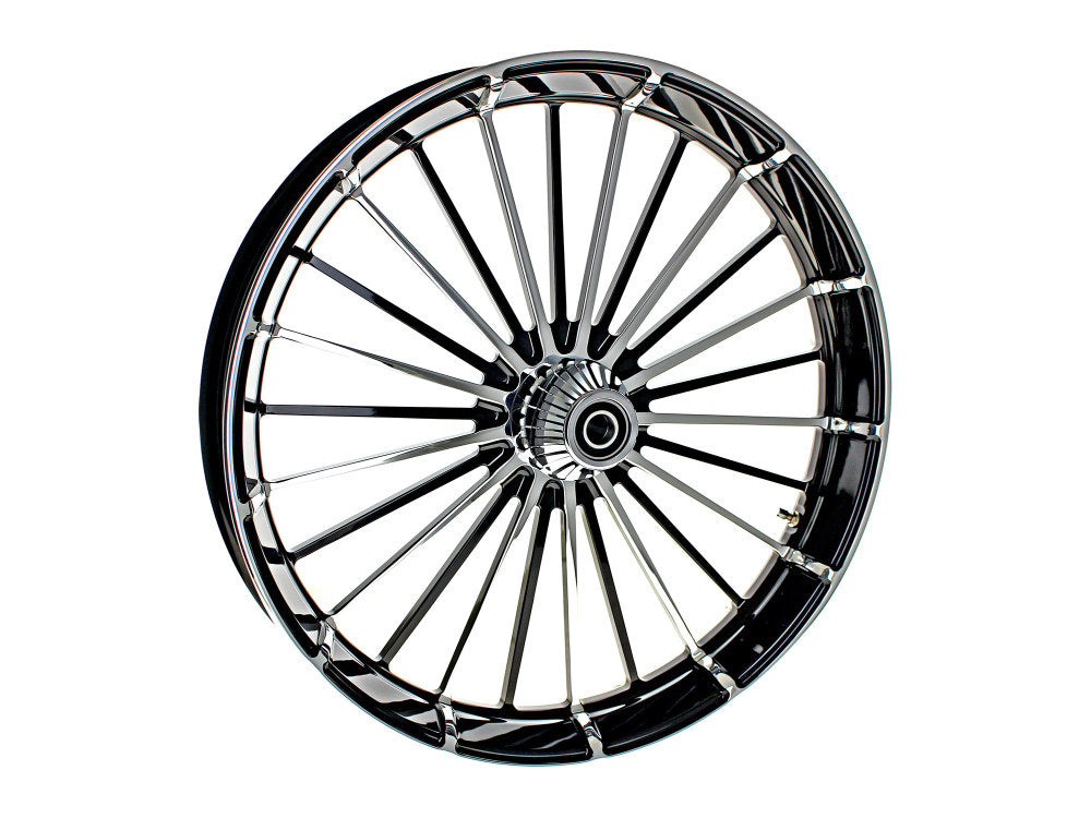 23in. x 3.75in. FXBR3/Breakout Replica Wheel – Black Anodize, Polished Rim & Spoke Edge, Chrome Hub Kit. Fits Breakout 2013up.
