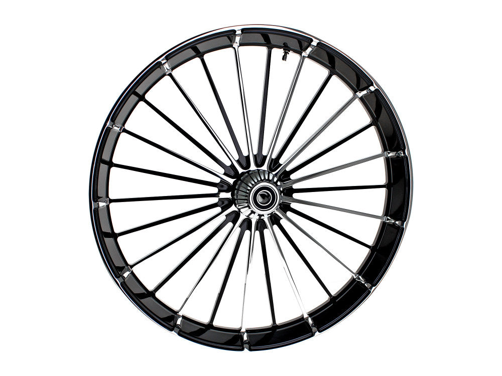 26in. x 3.75in. FXBR3/Breakout Replica Wheel – Black Anodize, Polished Rim & Spoke Edge, Chrome Hub Kit. Fits Breakout 2013up.