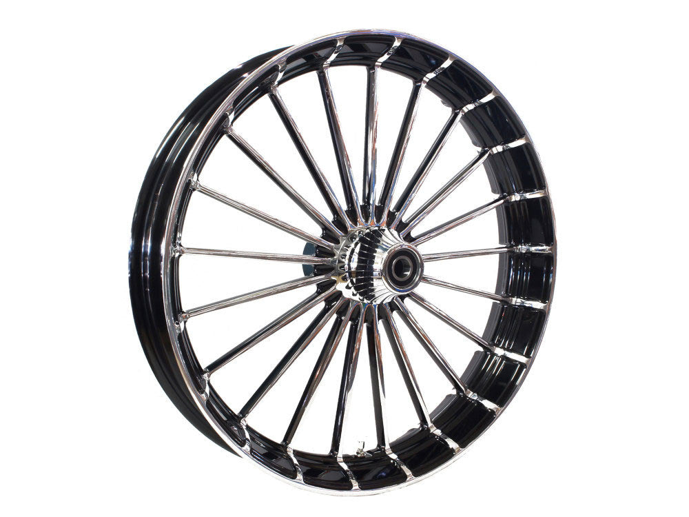26in. x 3.75in. Ranger/Turbine Replica Wheel – Black Anodize, Polished Rim & Spoke Edge, Chrome Hub Kit. Fits Breakout 2013up.