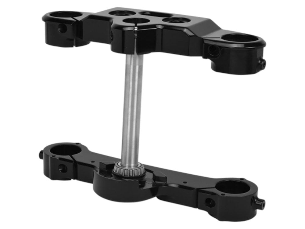 4 Degree Raked Triple Tree Kit – Black. Fits Softail Slim 2018-2021 with 21in. or 23in. Wheel Upgrade.