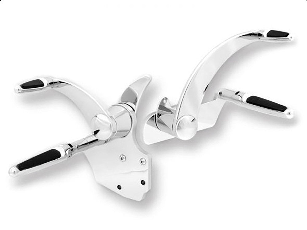 2.5in. Extended Length Forward Controls with Folding Rubber Inlay Pegs β Chrome. Fits Touring 2014up including Trikes.