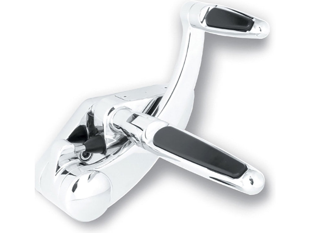 Standard Length Forward Controls with Folding Rubber Inlay Pegs – Chrome.Fits Softail 1984-1999 & 4Spd Big Twin 1936-1986.