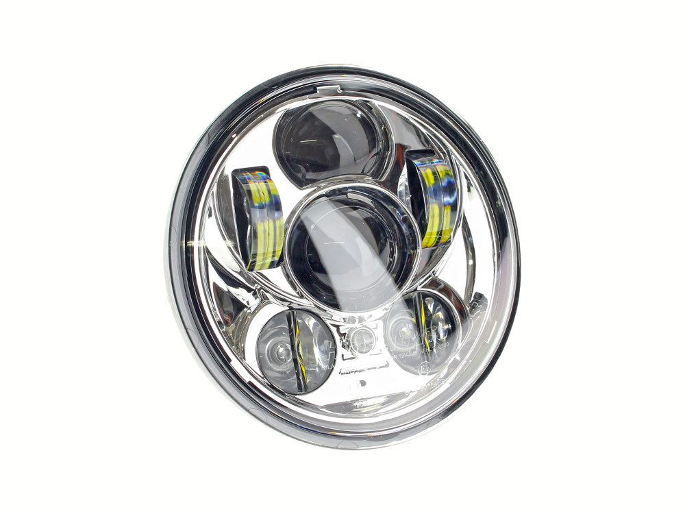 5-3/4in. LED HeadLight Insert – Chrome. Fits H-D Street 500 (XG500), Street 750 (XG750) & Indian Scout, Scout Sixty, Scout Bobber with 5-3/4in. Headlight.
