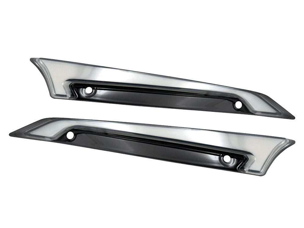 LED FusionFX Windshield Trim – Smoke Lens, Black Housing. With Amber Turn, White Run. Fits Road Glide 2015-2023