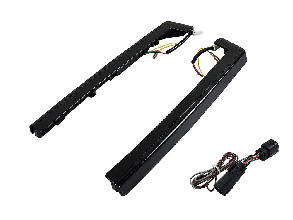 LED Tour Pak Arms – Amber Turn, Red Run/Brake, Black Housing, Smoke Lens. Fits Touring 2014up.