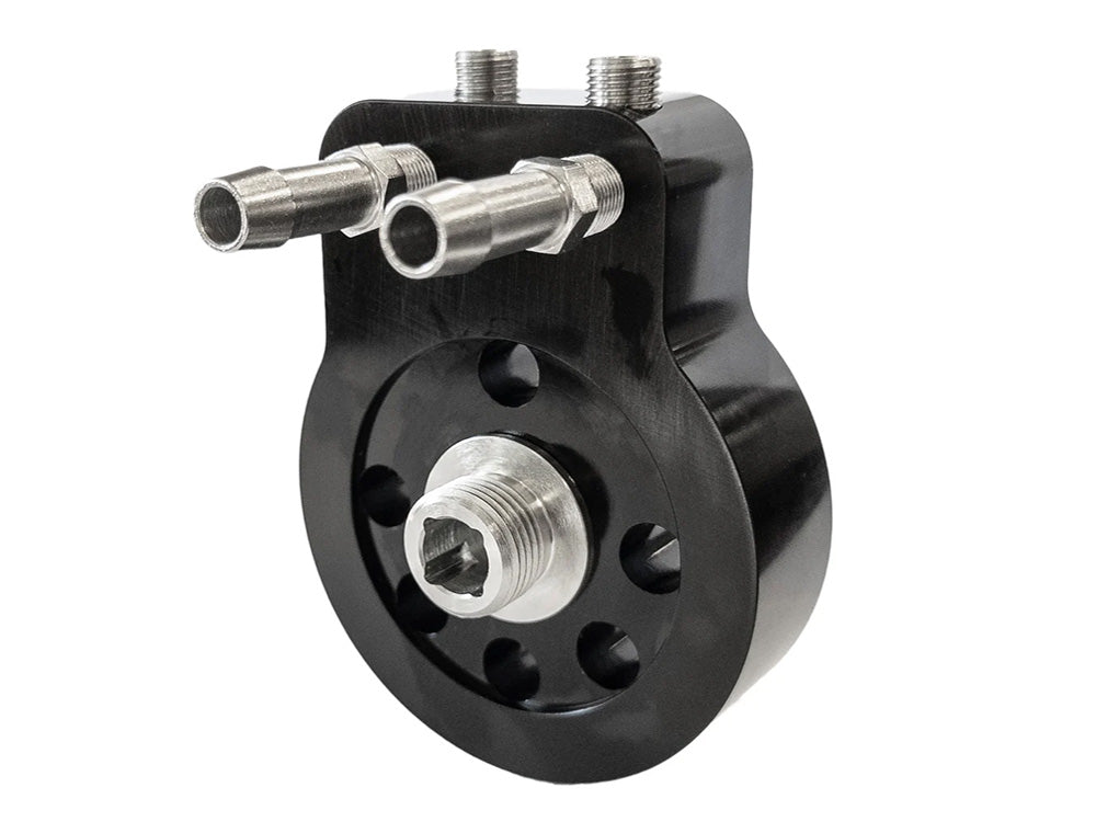 Oil Cooler Adaptor with By-pass. Fits Air Cooled Milwaukee-Eight 2018up