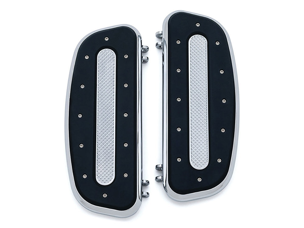 Front Heavy Industry Floorboards – Chrome. Fits Touring 1980up, FL Softail 1986-2017 & Dyna Switchback 2012-2016