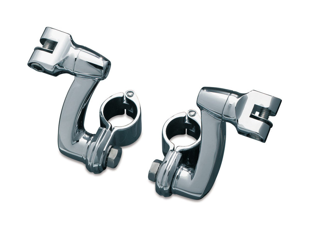 Longhorn 3-1/4in. Offset Footpeg Mounts with 1-1/4in. Magnum Quick Clamps – Chrome.