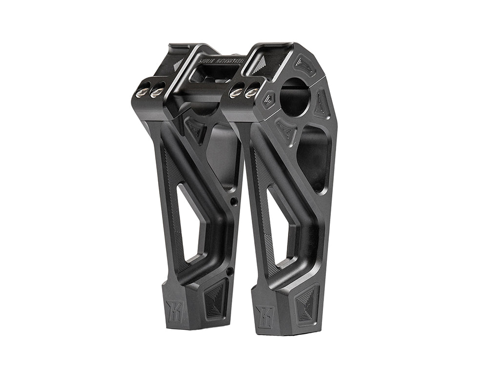 6in. Straight Fastback Risers – Black. Fits 1in. Handlebar