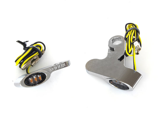 Elypse Under Perch Turn Signals – Chrome. Fits Softail 2015-2024 & Touring 2009-2023 Models with Cable Clutch.